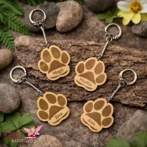 Personalisierter Pfoten-Schlüsselanhänger