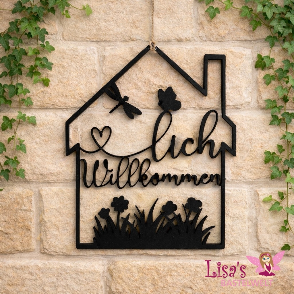 Türschild „Herzlich Willkommen“ - 3D Druck