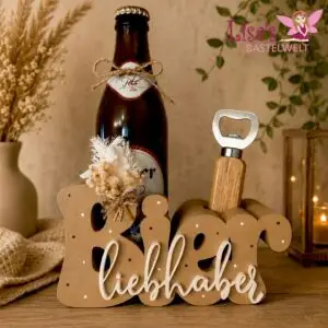 Dekorativer Flaschen-/Dosenhalter „Bierliebhaber“