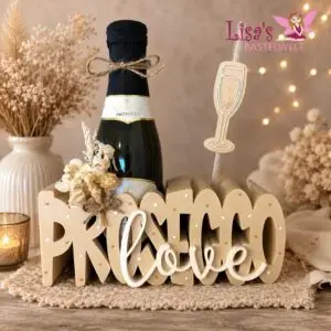 Dekorativer Flaschenhalter „Prosecco-love“