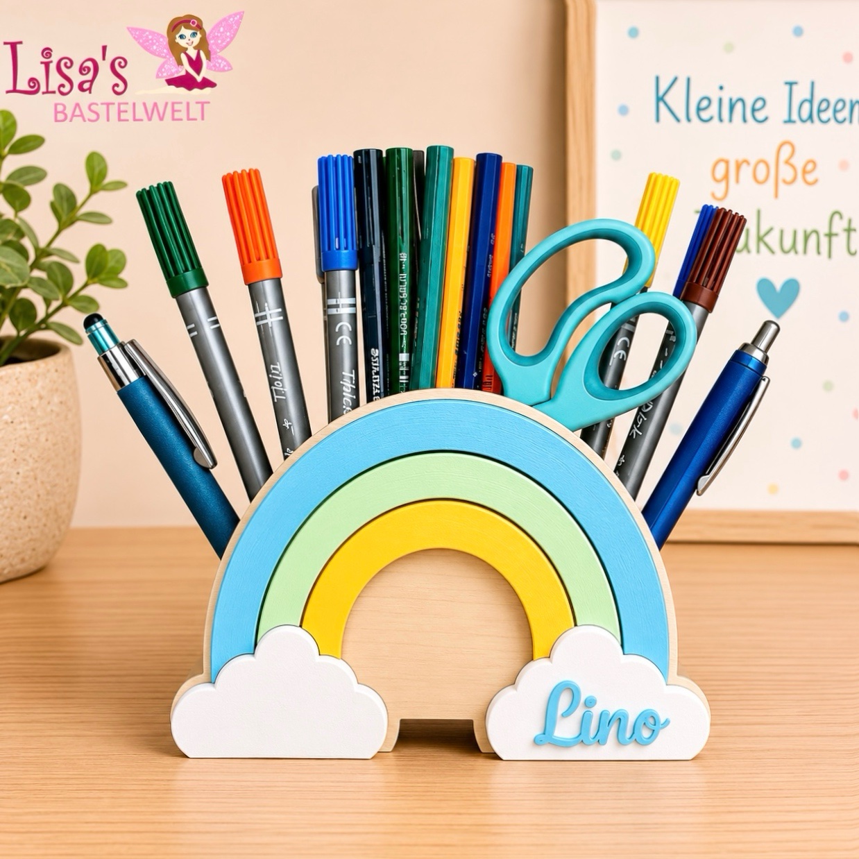Personalisierte Regenbogen-Stiftehalter – Bild 2