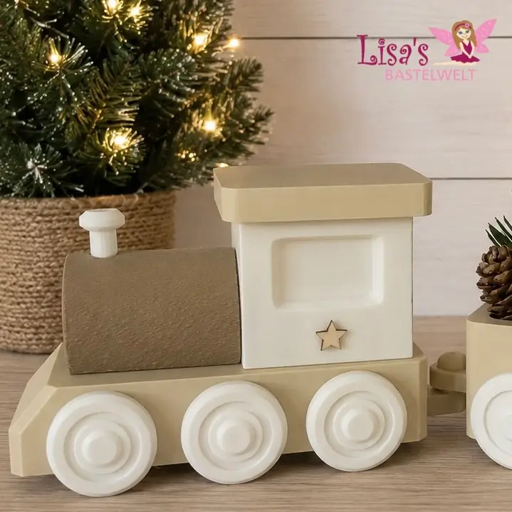 Weihnachtlicher Deko-Zug mit Bär – Bild 3