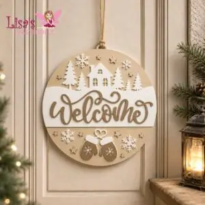 Winterliches Welcome-Schild